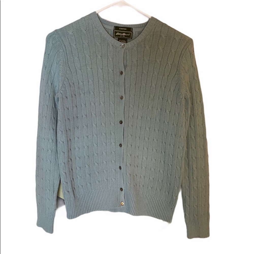 Eddie Bauer Stretch Cardigan Sweater: Light Blue